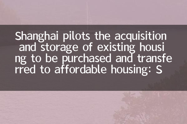 Shanghai pilotes L'acquisition et le stockage des logements existants à acheter et à transférer dans des logements abordables: les fonds d'obligations spéciaux soutiennent les sociétés immobilières pour résoudre l'inventaire