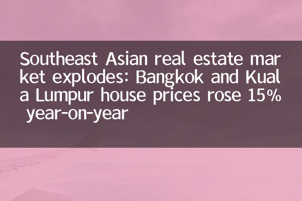 Le marché immobilier de l'Asie du Sud-Est explose: les prix des maisons de Bangkok et Kuala Lumpur ont augmenté de 15% en glissement annuel