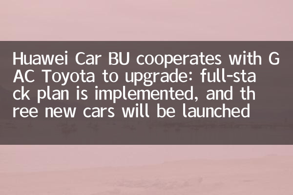 Huawei Car Bu coopère avec GAC Toyota pour mettre à niveau: le plan complet est mis en œuvre et trois nouvelles voitures seront lancées en 2027