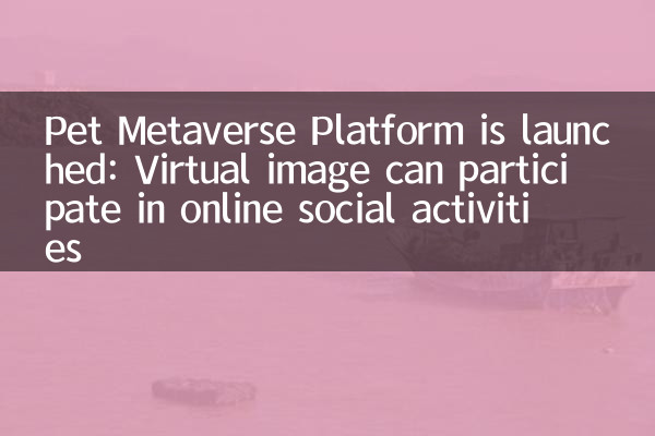 Pet Metaverse Platform est lancé: l'image virtuelle peut participer aux activités sociales en ligne