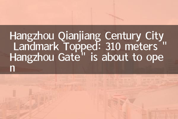 Hangzhou Qianjiang Century City Landmark Tandmark Topped: 310 mètres 