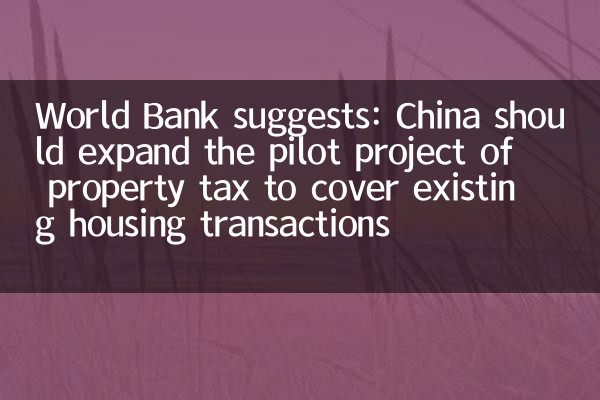 La Banque mondiale suggère: La Chine devrait étendre le projet pilote de l'impôt foncier pour couvrir les transactions de logement existantes